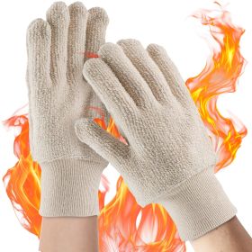 Heat Resistant Gloves up to 325ºF Pack of 12 pairs. Terry Cloth Industrial Oven Gloves for Heat Care. Terry Cloth Gloves with Elastic Wrist for Cookin