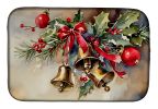 Christmas Bells Dish Drying Mat Absorbent Dish Drying Mat Pad for Kitchen Counter Dish Drainer Mat for Countertop, 14 x 21", Multicolor