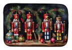 Christmas Nutcrackers Dish Drying Mat Absorbent Dish Drying Mat Pad for Kitchen Counter Dish Drainer Mat for Countertop, 14 x 21", Multicolor