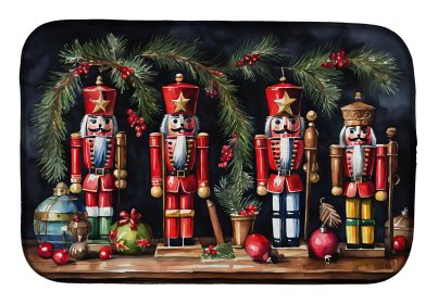 Christmas Nutcrackers Dish Drying Mat Absorbent Dish Drying Mat Pad for Kitchen Counter Dish Drainer Mat for Countertop, 14 x 21", Multicolor