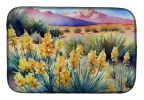 New Mexico Yucca Flower in Watercolor Dish Drying Mat Absorbent Dish Drying Mat Pad for Kitchen Counter Dish Drainer Mat for Countertop, 14 x 21"