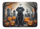 Black Labrador Retriever Spooky Halloween Memory Foam Kitchen Mat Machine Washable Anti-Fatigue Mat Cushion Comfort Bath Mat or Kitchen Rug
