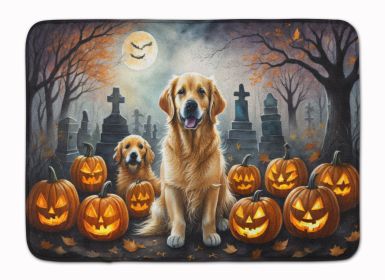 Golden Retriever Spooky Halloween Memory Foam Kitchen Mat Machine Washable Anti-Fatigue Mat Cushion Comfort Bath Mat or Kitchen Rug