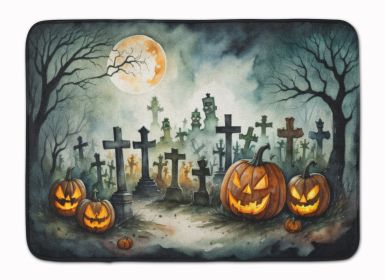 Graveyard Spooky Halloween Memory Foam Kitchen Mat Machine Washable Anti-Fatigue Mat Cushion Comfort Bath Mat or Kitchen Rug