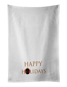 NEW Labrador Retriever Black #3 Happy Holidays Kitchen Towel Set of 2 White Dish Towels Decorative Bathroom Hand towel for Hand, Face, Hair, Yoga, Tea