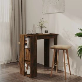 Bar Table with Shelf Smoked Oak 40.2"x19.7"x40.7" Engineered Wood