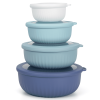 8 Piece Mixing Bowl with Lids Set, Plastic Bowls, Meal Prep Bowl Set, Nesting Mixing Bowls for Space Saving Storage, Ideal for Cooking, Baking