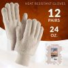 Heat Resistant Gloves up to 325ºF Pack of 12 pairs. Terry Cloth Industrial Oven Gloves for Heat Care. Terry Cloth Gloves with Elastic Wrist for Cookin
