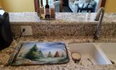 Christmas Trees Dish Drying Mat Absorbent Dish Drying Mat Pad for Kitchen Counter Dish Drainer Mat for Countertop, 14 x 21", Multicolor