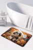 Shih Tzu Fall Memory Foam Kitchen Mat Machine Washable Anti-Fatigue Mat Cushion Comfort Bath Mat or Kitchen Rug