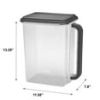 Mainstays Bulk Canister Food Storage Container – 46 Cup Capacity With Dark Gray Lid And Handle, 11.55" x 7.8" x 13.25"