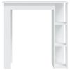 Bar Table with Shelf White 40.2"x19.7"x40.7" Engineered Wood