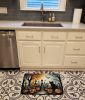Black Cat Spooky Halloween Memory Foam Kitchen Mat Machine Washable Anti-Fatigue Mat Cushion Comfort Bath Mat or Kitchen Rug