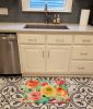 Ranunculus in Watercolor Memory Foam Kitchen Mat Machine Washable Anti-Fatigue Mat Cushion Comfort Bath Mat or Kitchen Rug