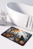 Black Cat Spooky Halloween Memory Foam Kitchen Mat Machine Washable Anti-Fatigue Mat Cushion Comfort Bath Mat or Kitchen Rug