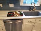 Labrador Retriever and Santa Claus Dish Drying Mat Absorbent Dish Drying Mat Pad for Kitchen Counter Dish Drainer Mat for Countertop, 14 x 21"