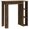 Bar Table with Shelf Smoked Oak 40.2"x19.7"x40.7" Engineered Wood
