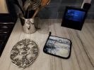 Early Morning Pair of Pot Holders Kitchen Heat Resistant Pot Holders Sets Oven Hot Pads for Cooking Baking BBQ, 7 1/2 x 7 1/2