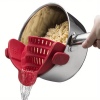 1pc Adjustable Clip-On Strainer for Pots, Pans & Bowls – Universal Kitchen Colander, Durable Cooking Pasta Strainer