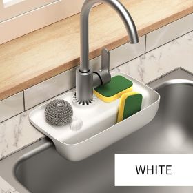 1pc Splash Guard For Sink Faucet; Faucet Drain Rack (Color: White)