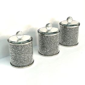 Ambrose Exquisite Three Glass Canister Set in Gift Box (Color: as Pic)