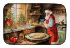 Cookies with Santa Claus Dish Drying Mat Absorbent Dish Drying Mat Pad for Kitchen Counter Dish Drainer Mat for Countertop, 14 x 21", Multicolor