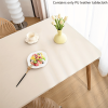 PU Stretch Fitted Rectangle Tablecloth with Elastic Edge 42 x 72 Inch Spandex Stretch Beige Brown Table Cover for Dining Supplies Picnic Outdoor Furni