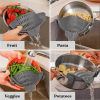 1pc Adjustable Clip-On Strainer for Pots, Pans & Bowls – Universal Kitchen Colander, Durable Cooking Pasta Strainer