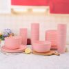 30-Piece Plastic Check Pattern Dinnerware Bundle Set