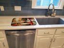 Cookies with Santa Claus Dish Drying Mat Absorbent Dish Drying Mat Pad for Kitchen Counter Dish Drainer Mat for Countertop, 14 x 21", Multicolor
