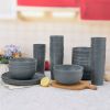 30-Piece Plastic Check Pattern Dinnerware Bundle Set