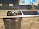Graveyard Spooky Halloween Dish Drying Mat Absorbent Dish Drying Mat Pad for Kitchen Counter Dish Drainer Mat for Countertop, 14 x 21", Multicolor